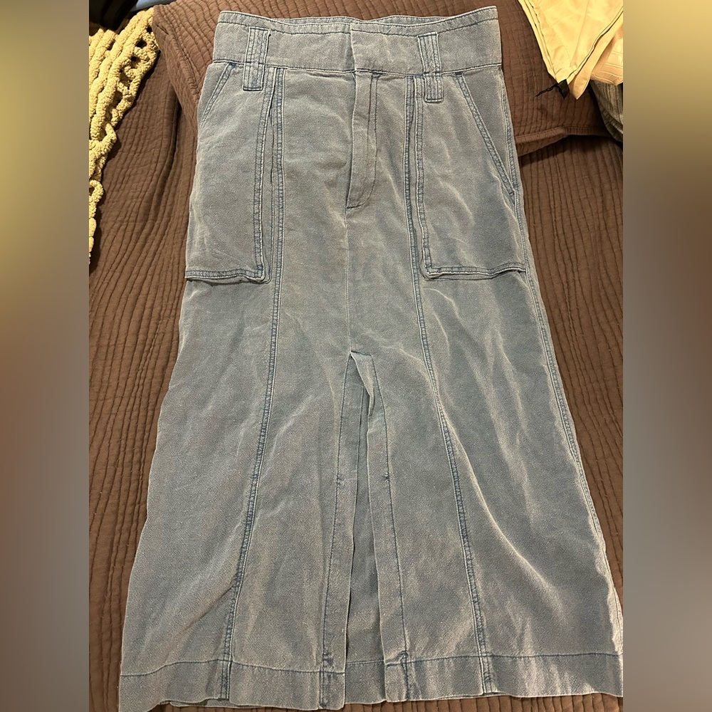 Free People maxi jean skirt